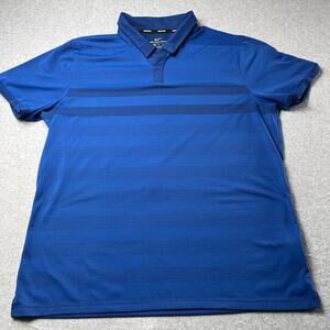 Nike Golf Polo Mens XL Zonal Cooling Shirt Blue Striped